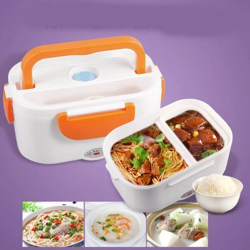 Orange Portable Electric Heating Lunch Box